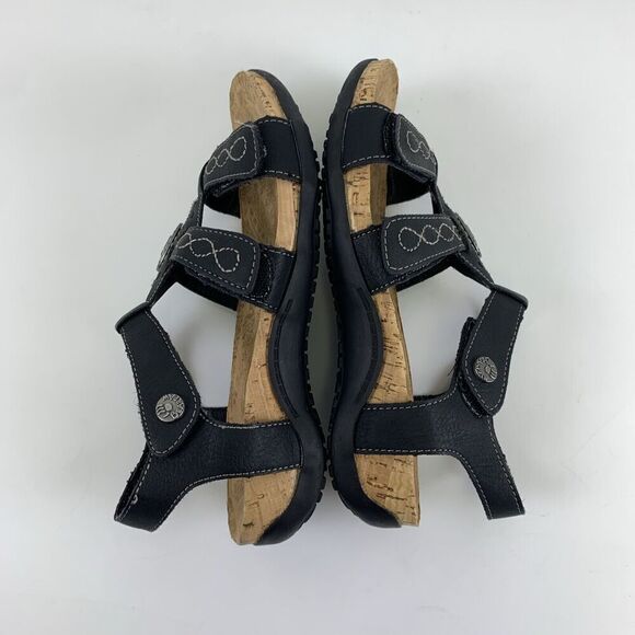 Bearpaw Ridley II Sandal Black Boho Flat Comfort Adjustable Faux Leather Women 6 - Picture 8 of 12